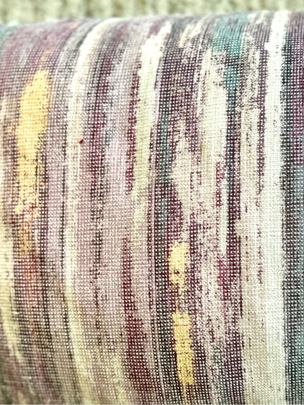 Striped Blue Lavender and Cream Lumbar Pillow Covers / Shams - Home Accents